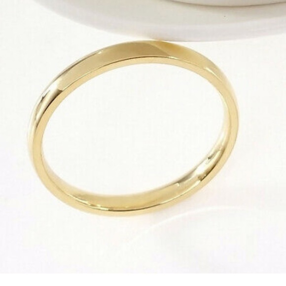 Gold Stainless Steel Polished 4mm Band Ring - Picture 6 of 7